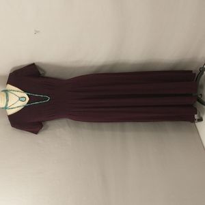 Deep Plum Purple Maxi Knit Dress NY Made in USA Quality Comfortable Aubergine
